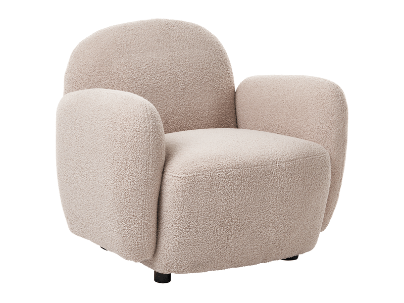  Fauteuil jule bouclé beige  - Conforama D