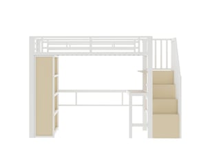 Lit mezzanine 90x200 cm <strong>ZOVIRA</strong> <strong></strong> coloris blanc
