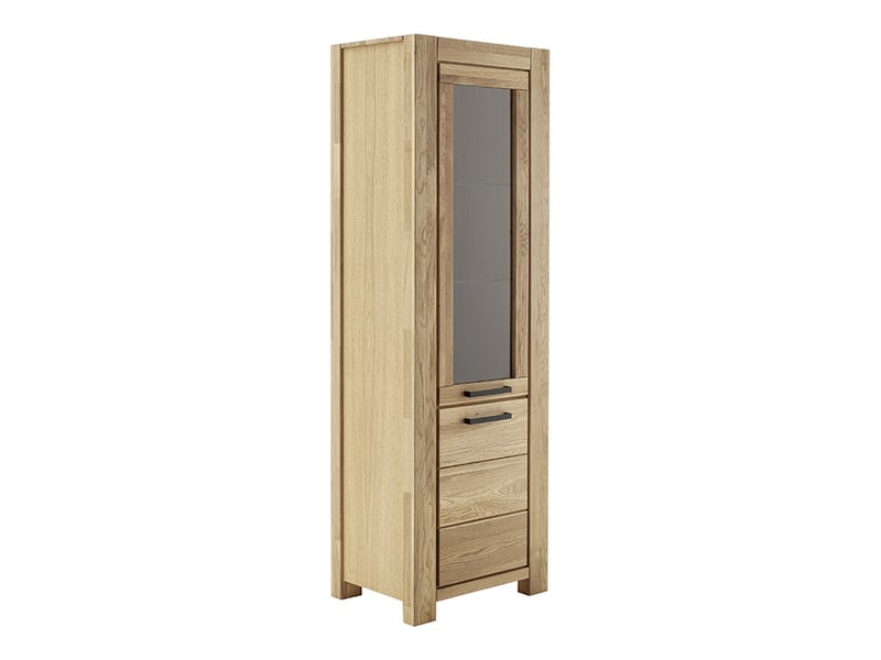  Ensemble de meubles de salon de 4 pièces: 2 vitrines 1 meuble tv 1 étagère murale, coloris chêne huilé  - Conforama E