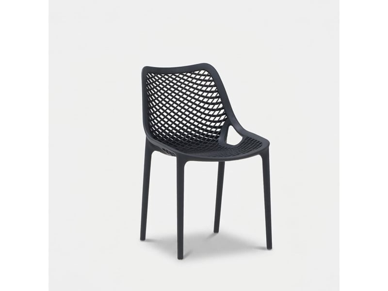  Lot de 4 chaises empilables pour intérieur et extérieur malinska - anthracite  - Conforama C