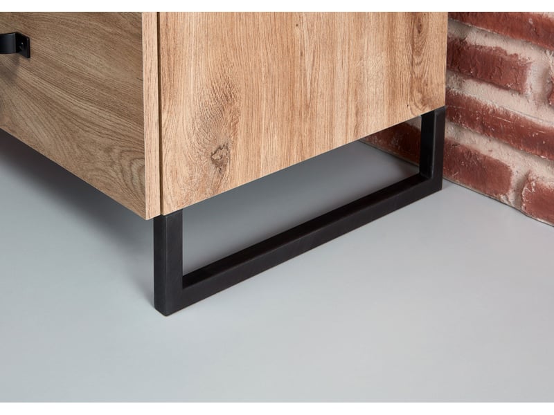 Commode industrielle 139 cm coloris chêne michigan - Conforama C