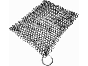 10 x10cm nettoyant pour fonte en cotte de mailles en acier inoxydable pour nettoyer la poêle en fonte, le wok, la marmite, la plaque chauffante