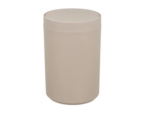 Poubelle ronde de salle de bain à couvercle basculant en polypropylène finition mate, capacité 5l,coloris beige - longueur 18 x profondeur 18 x hauteur 27 cm