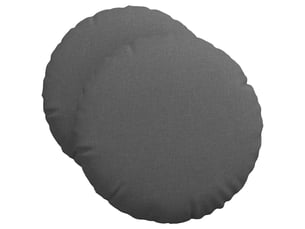 Lot de 2 coussins de siège, coussins décoratifs tissu gris foncé ø50 x 19 cm cf59830
