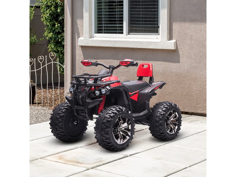  Quad électrique pour enfants, 3-8 kmh, 45 min d'autonomie, phares led, lecteur de musique avec port usb, pour les enfants de 3 à 5 ans  - Conforama D