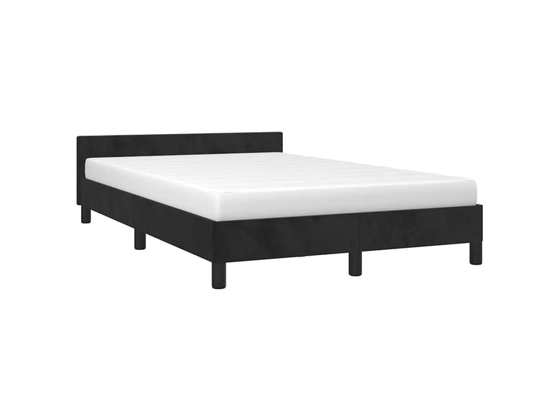  Lit double- lit adulte -  cadre de lit sans matelas noir 120x190 cm velours  - Conforama C
