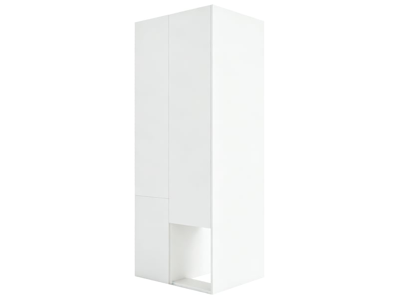  Armoire 1 porte avec penderie et étagères - 3 tiroirs - rangement vêtements - 70 x 55 x 175 cm - blanc  - Conforama W