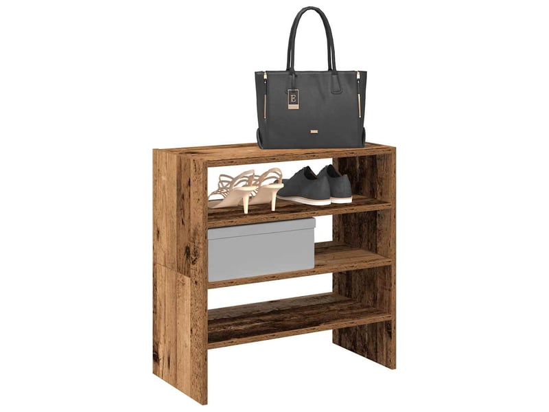  Étagères à chaussures 2 pcs empilable vieux bois 60x30x30,5 cm  - Conforama B
