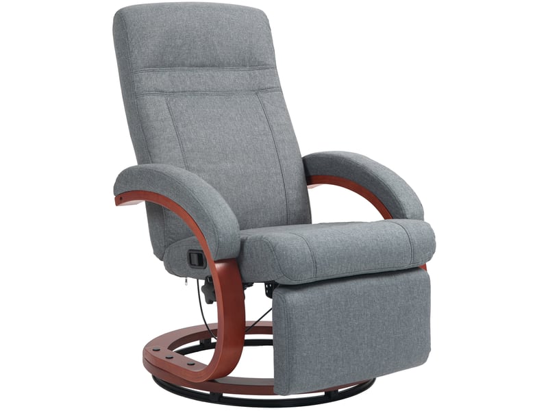  Fauteuil relax pivotant 68x86x100 cm avec repose-pieds polyester gris  - Conforama A