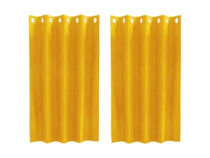 Lot de 2 rideaux, rideaux de fenêtre jaune moutarde 140 x 140 cm velours cf44074