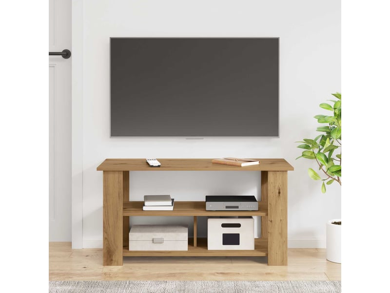  Support de télévision 100x40x50 cm chêne artisanal  - Conforama D