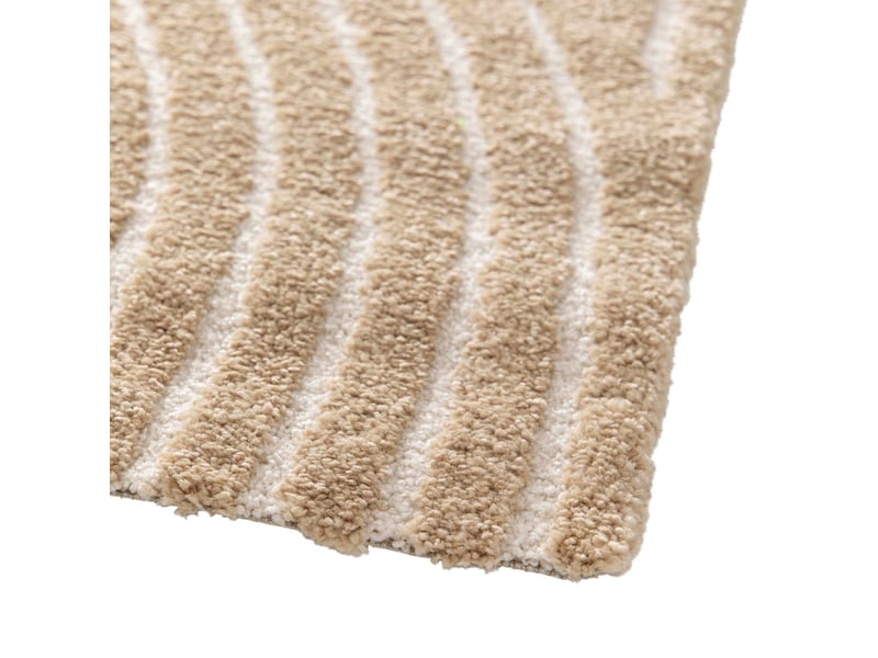  Tapis à relief géométrique doux beige 120x170  - Conforama C
