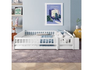 Lit simple 140x190 cm coloris blanc
