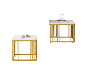 Table basse carré(e) coloris blanc <strong>MAISENTIEL</strong> <strong></strong> - 60 cmx45 cm