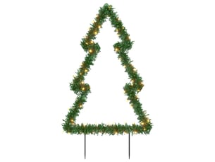 Décoration lumineuse arbre de noël avec piquets 80 led 60 cm