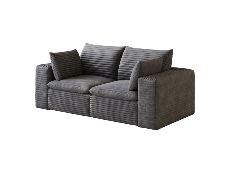  Canapé modulaire 180x90x82cm, montage simplifié, meuble de salon, bien-être, rembourrage mousse intégrale, gris foncé  - Conforama A