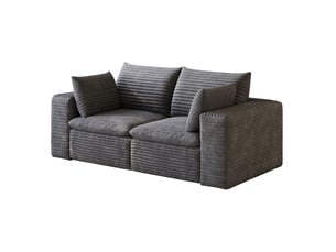 Canapé modulaire 180x90x82cm, montage simplifié, meuble de salon, bien-être, rembourrage mousse intégrale, gris foncé