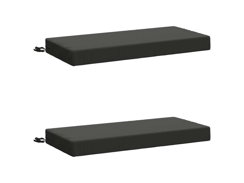  Lot de 2 coussins de banc, coussins d'assise soest 100 % polyester anthracite cf56962  - Conforama A