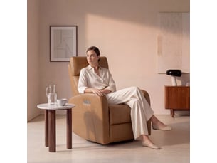Fauteuil relax électrique  <strong>CHITA</strong> 100% Cuir marron