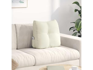 Coussin de dos, coussin de dossier crème 45 x 24 x 50 cm velours cf54629