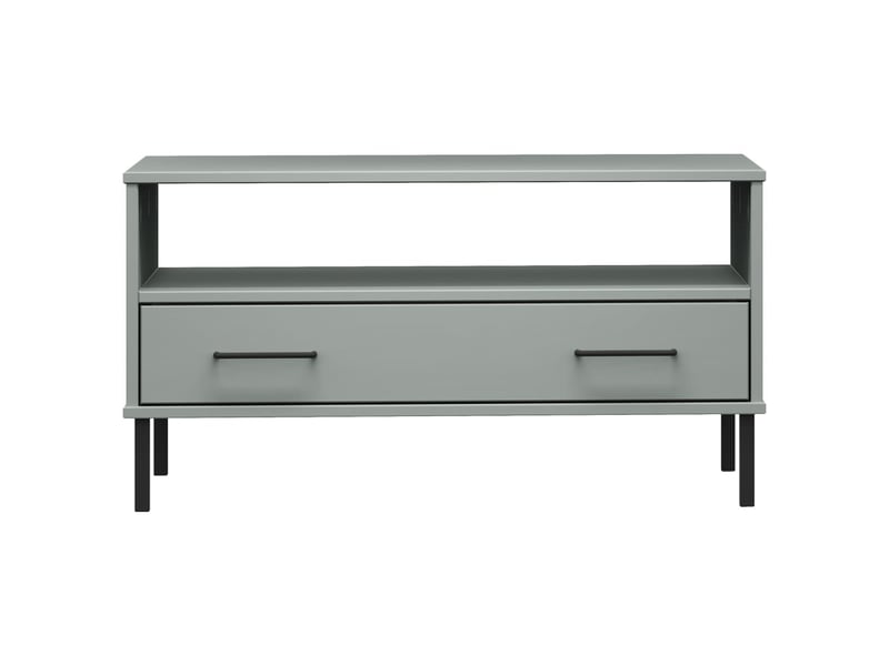  Table basse | table d'appoint salon avec pieds en métal gris 85x50x45 cm bois oslo  - Conforama D