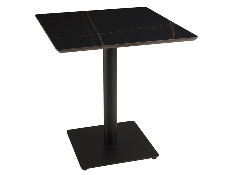  Icare - ensemble n°2: table bistrot 70x70cm en céramique marbré noir  - Conforama A