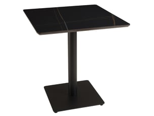 Icare - ensemble n°2: table bistrot 70x70cm en céramique marbré noir