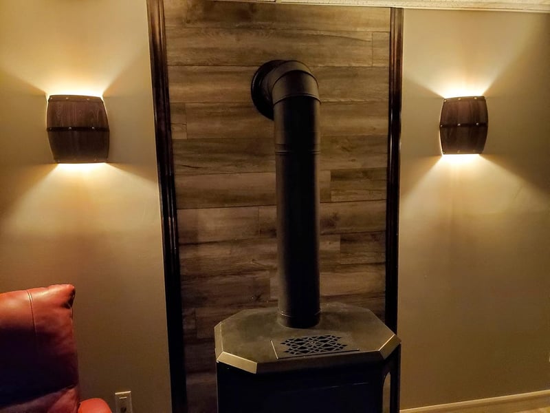  Applique murale antique  d'ampoule en bois baril à vin  - Conforama D