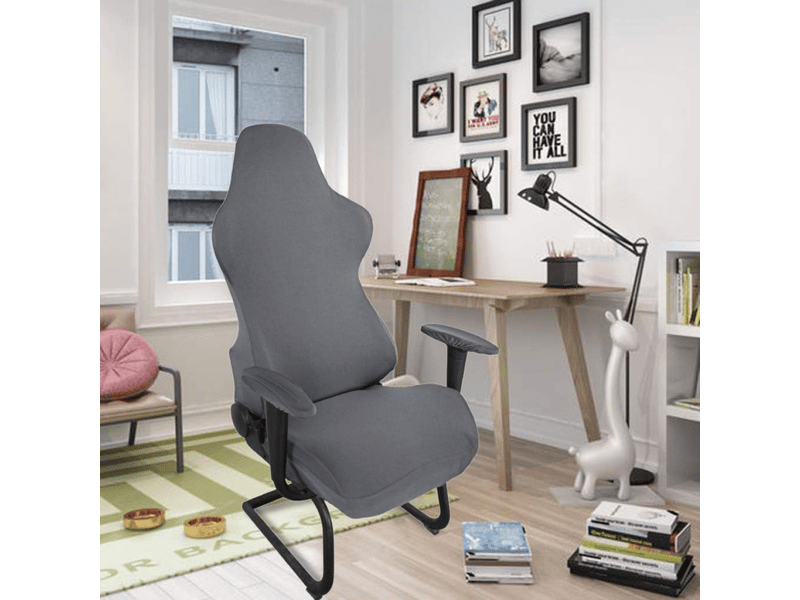  Housse extensible grise pour chaise de jeu - housse ergonomique de style racing pour fauteuil inclinablechaise de bureau chaise non incluse XLH-ZLS-009312ZLS - Conforama E