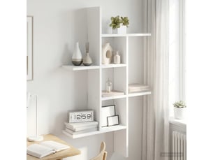 Étagère murale, étagère suspendue blanc 61 x 15 x 102 cm bois d'ingénierie cf42041