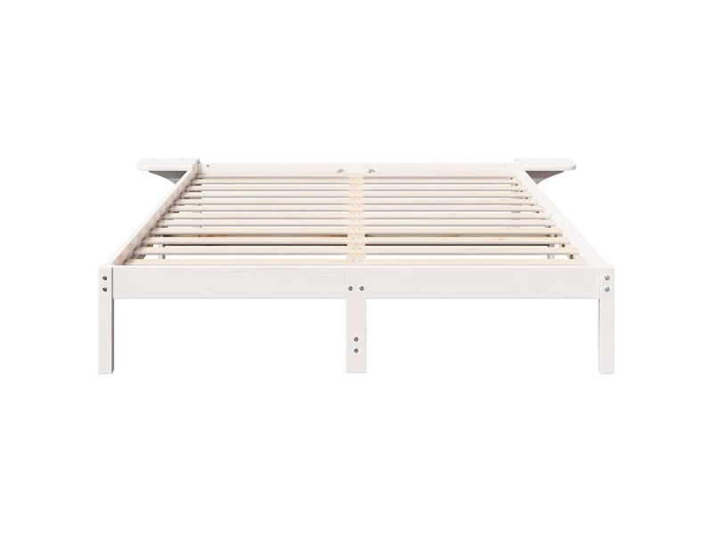  Lit double- lit adulte -  cadre de lit blanc 150 x 200 cm pin massif  - Conforama D