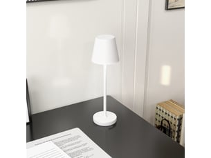 Lampe de chevet avec éclairage led, lampe de table rechargeable sans fil usb-c, 3 couleurs, ø 11,2 x 36,5 cm, blanche