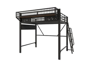 Lit mezzanine 140x200 cm <strong>STILVORA</strong> <strong></strong> coloris noir