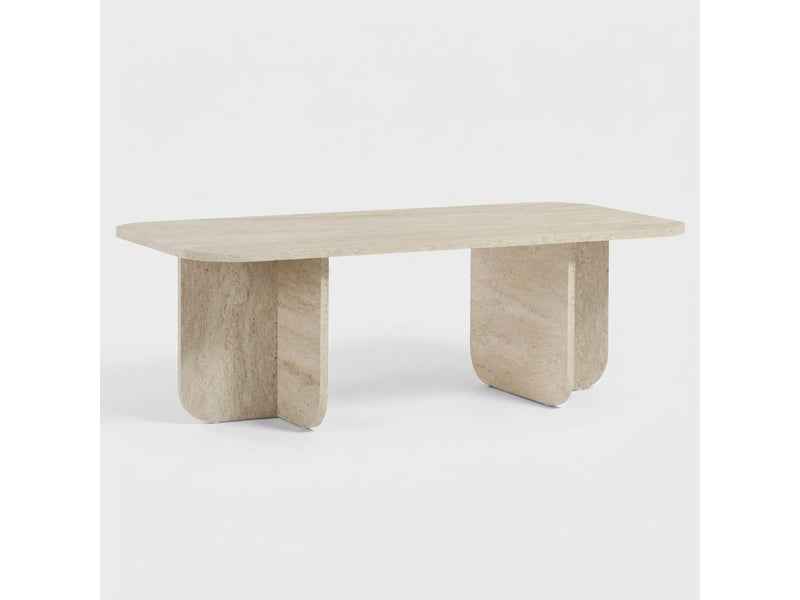 Table basse design en bois mélaminé akira - beige  - Conforama A