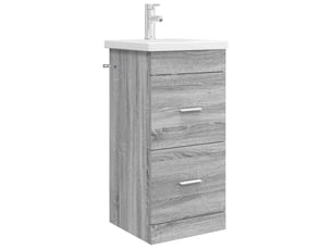 Meuble salle de bain avec évier, meuble de rangement sonoma gris shl8125