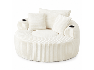Fauteuil fixe OMNIGLINT TRADING LTD  Velours côtelé beige