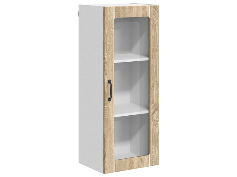  Meuble mural de cuisine, cabinet en verre mural chêne sonoma 40x31x100cm shl9568  - Conforama A