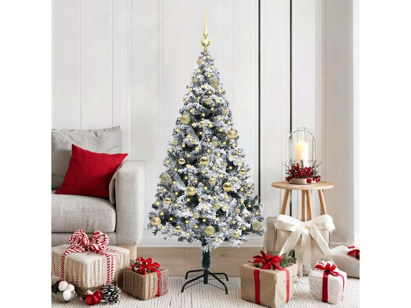 Sapin de noël artificiel, arbre de noël blanc 150 cm pvc, acier et plastique shl8917 - Conforama B