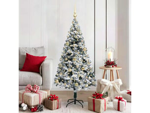 Sapin de noël artificiel, arbre de noël blanc 150 cm pvc, acier et plastique shl8917