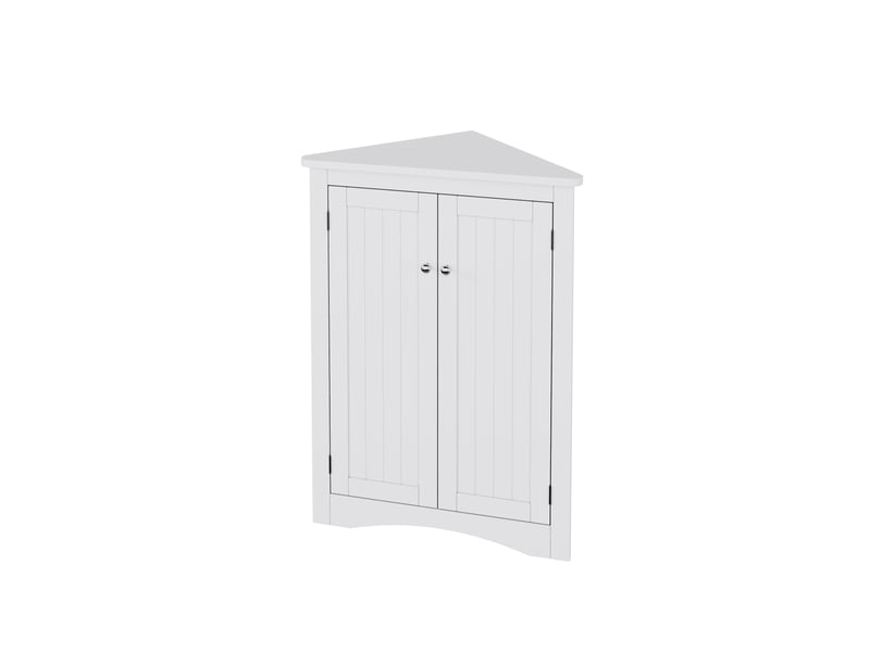  Meuble d'angle 2 portes en mdf 3 niveaux blanc 61.5 x 34.5 x 90 cm  - Conforama B