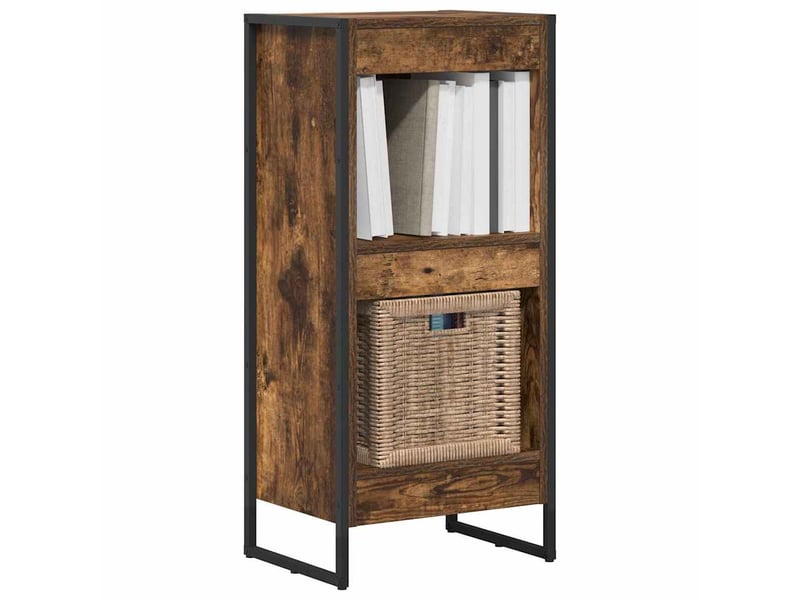 Bibliothèque, armoire à livres 40 x 30 x 86,5 cm bois d'ingénierie chêne fumé - Conforama C