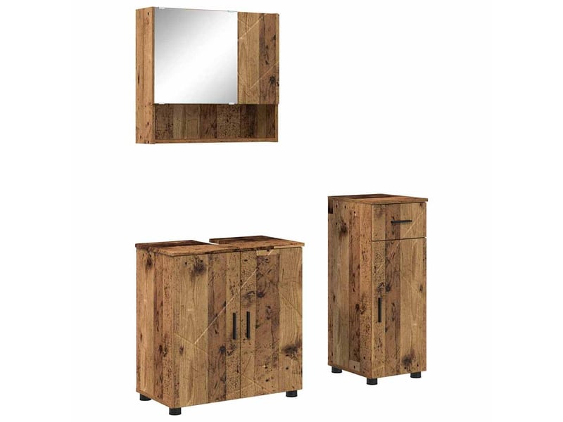 Ensemble de mobilier de salle de bain 3 pc bois ancien cf64259 - Conforama A