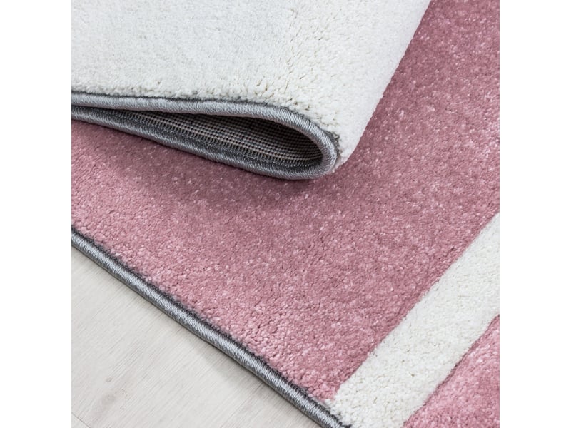 Traits - tapis géométrique - rose et gris 160 x 230 cm HAWAII1602301310PINK - Conforama E