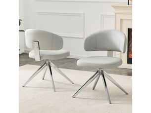 Chaise pivotante moderne 360°, pu noir rembourré, structure métal, 54,5 × 50,5 × 77 cm
