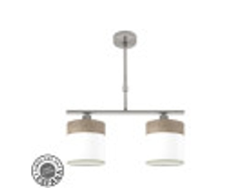  Lampe de plafond fabrilamp cloe nickelblanc-bois gris 2 x e14 hauteur réglable 44-61 cm 43x14 cm 175452083 - Conforama B