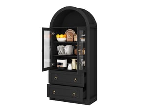 Buffet 2 porte(s)  2 tiroir(s) LPOSPI  - 80 cm coloris noir 
