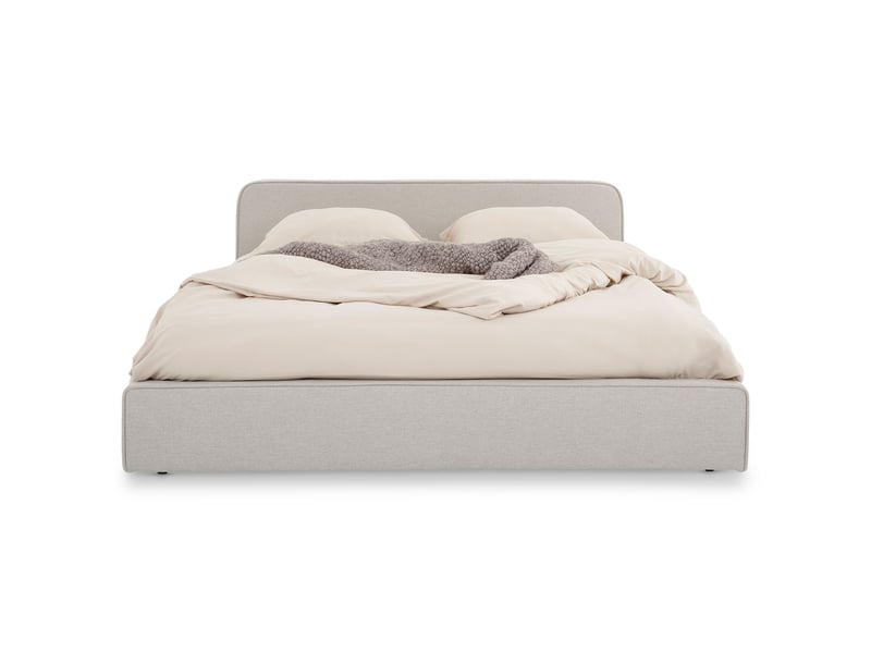  Lit simple belarti 120 x 190 cm rembourré, revêtement en tissu - gris clair  - Conforama A