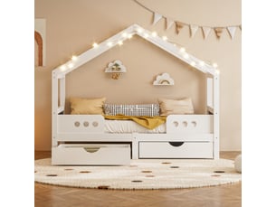 Lit cabane 90x200 cm <strong>HAUSS SPOLE</strong>  <strong></strong> coloris blanc
