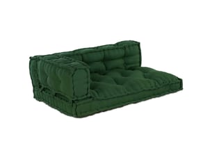Coussin de canapé sur palette, coussin de chaise 3 pc tissu vert 120 x 80 x 38 cm cf54213