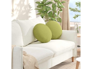 Lot de 2 coussins de siège, coussins décoratifs tissu vert clair ø40 x 13 cm cf59869